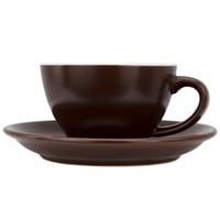 كوب قهوة مع صحن بني مطفي 200 مل