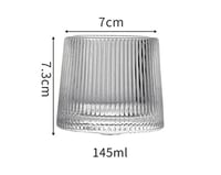 كاسة قهوة بقاعدة من خشب الجوز شفاف سعة 145 مل