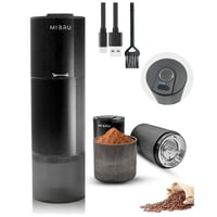 مطحنة قهوة كهربائية قابلة لاعادة الشحن بترس حديد ل...