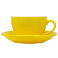 كوب قهوة مع صحن اصفر 200 مل