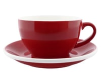 كوب قهوة مع صحن احمر 250 مل