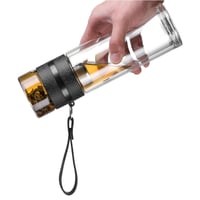 قارورة زجاجية بجدار مزدوج مع مصفاة للشاي وعاء تحضي...