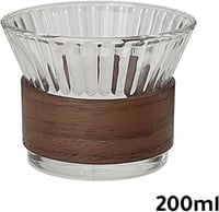 كوب قهوة زجاجي بحلقة خشبية 200 مل