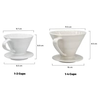 قمع تقطير v60 سيراميك ابيض 1-2 كوب