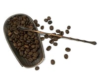 صحن و ملعقة برونزية لحبوب القهوة