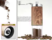 طاحونة قهوة يدوية بلون خشبي