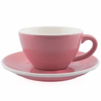 كوب قهوة سيراميك مع صحن 350 مل زهري