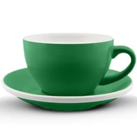 كوب قهوة مع صحن اخضر 250 مل