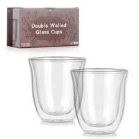 طقم كوبين قهوة زجاجي حجم - 150مل