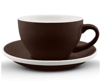 كوب قهوة مع صحن بني مطفي 200 مل