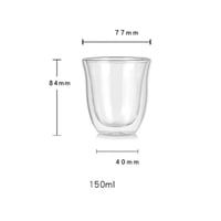 طقم كوبين قهوة زجاجي حجم - 150مل