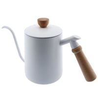 ابريق الترشيح والتقطير بمقبض خشبي 600 مل ابيض