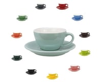 كوب قهوة مع صحن ازرق سماوي 200 مل