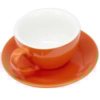 كوب قهوة مع صحن برتقالي 200 مل