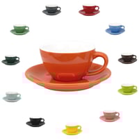 كوب قهوة مع صحن برتقالي 250 مل