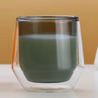 كوب زجاج بجدار مزدوج سعة 175 مل لون رمادي