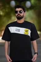 تيشرت الإتحاد أسود بشريط أبيض مائل