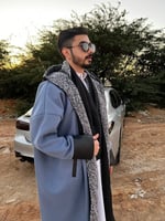 فروة دبل فيس لون سماوي مع اسود