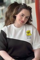 تيشرت الإتحاد أسود بقصة مائلة