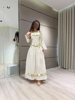 فستان العيد ناعم قطعتين بتطريز ورود