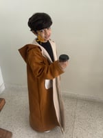 فروه ولادي مع شال دبل فيس لون جملي مع بيج