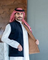 سديري جوخ رجالي لون كحلي _ بيج