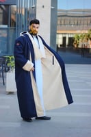 فروه رجالية دبل فيس مع شال سكري وكحلي