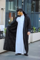 فروه قماش جوخ مع جلد على الاطراف