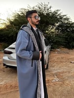 فروة دبل فيس لون سماوي مع اسود