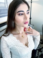 سلسال حرف باطار قلب _ مع زركون ملون