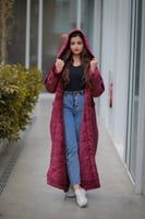 فروات شتويه نسائية لون عنابي