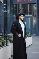 فروه قماش جوخ مع جلد على الاطراف