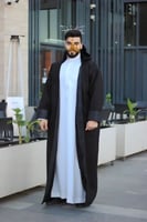 فروه قماش جوخ مع جلد على الاطراف