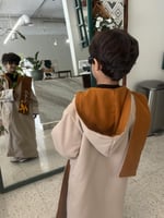 فروه ولادي مع شال دبل فيس لون جملي مع بيج