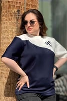 تيشرت الهلال كحلي بقصة مائلة