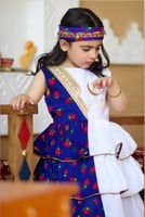 فستان شالكي رمضاني كحلي /ابيض