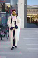 فروه رجالية دبل فيس مع شال سكري وكحلي