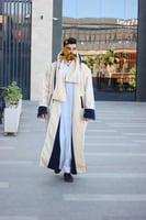 فروه رجالية دبل فيس مع شال سكري وكحلي