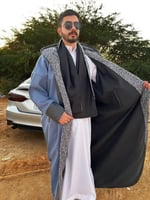 فروة دبل فيس لون سماوي مع اسود