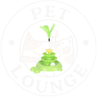 لعبة للقطط برج تفاعلي شكل سمكة 3 مسارات مع كور وري...