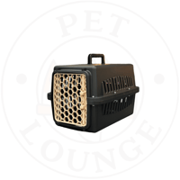 حمالة تنقل للحيوانات الاليفة بلاستيك اسود باب بيج...