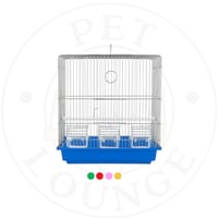 قفص طيور مربع شبك فضي 3 ماكلية + 2 عصا/باب