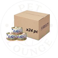 24-طعام رطب معلب للقطط تونة مع لحم بقري - 85g Life...