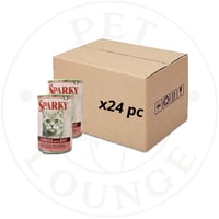 24-طعام قطط رطب معلب قطع لحم بقر - 415g Sparky