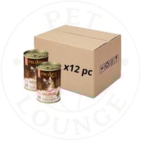 12-طعام رطب معلب للقطط قطع سلمون بالمرق - 400g Pro...