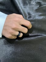 خاتم رجالي اسود مع ازرق