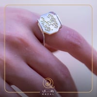 خاتم ملكي - بالاسم - فضه إيطالي عيار 925 - الون صد...