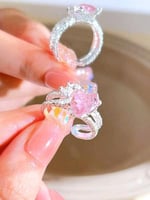 خاتم حب وردية تصميم مميز