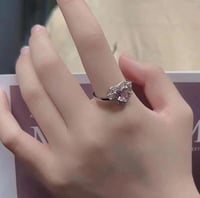 خاتم قلب مزدوج من الزركون الوردي