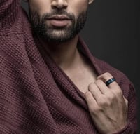 خاتم رجالي اسود مع ازرق